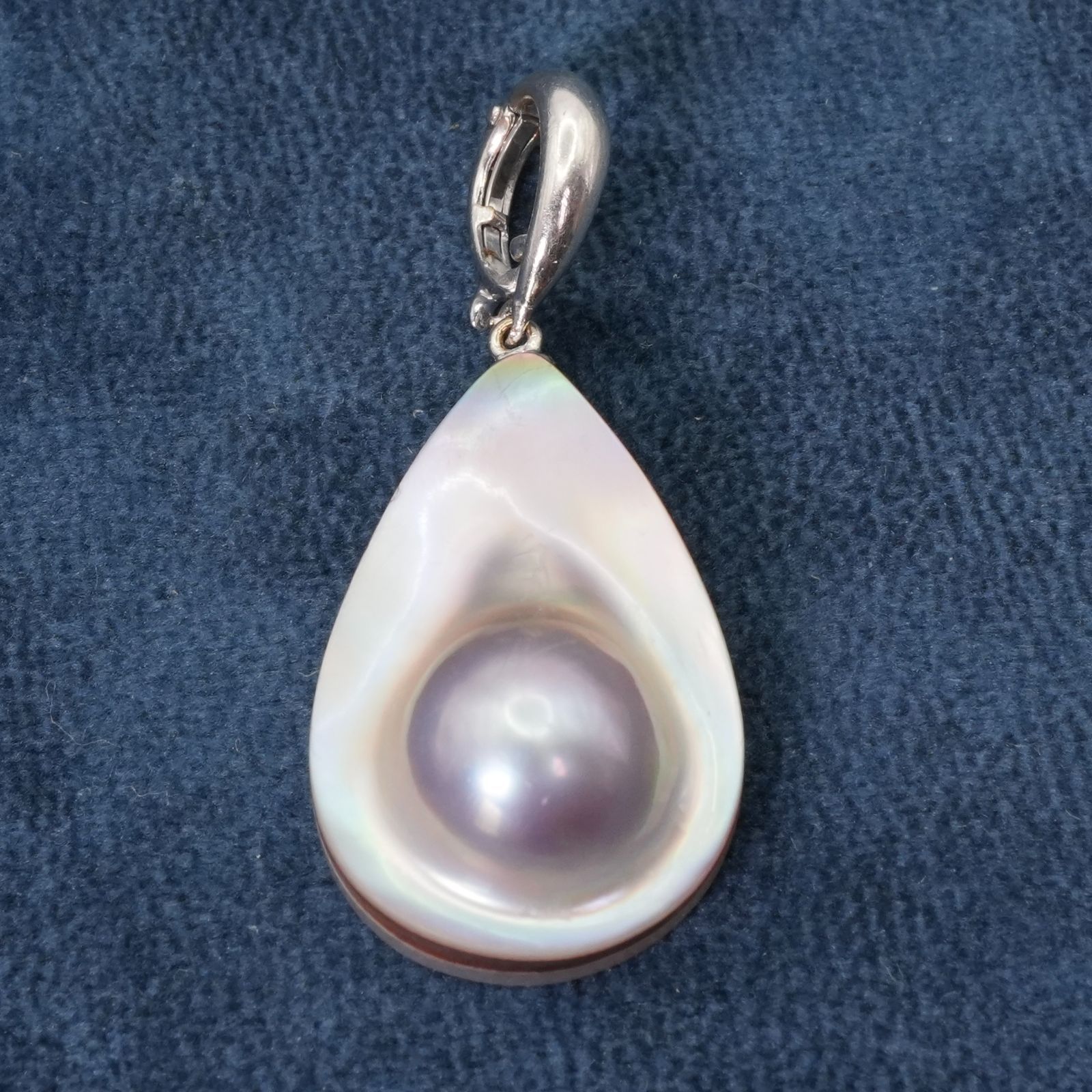 田崎真珠 K18WG マベパール ネックレストップ 母貝付き/24-4594S