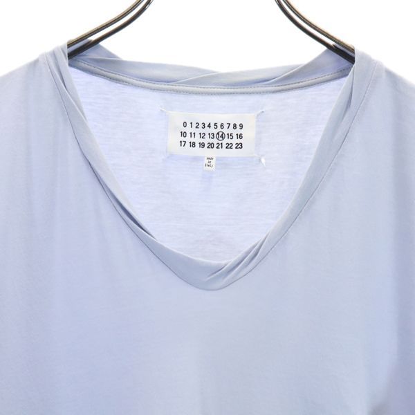 メゾンマルジェラ イタリア製 Vネック 半袖 Tシャツ 46 ブルー系 Maison Margiela メンズ  220811 メール便可