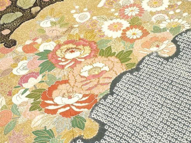 平和屋本店□極上 京友禅の第一人者 松井青々 訪問着 駒刺繍 絞り 雪芝