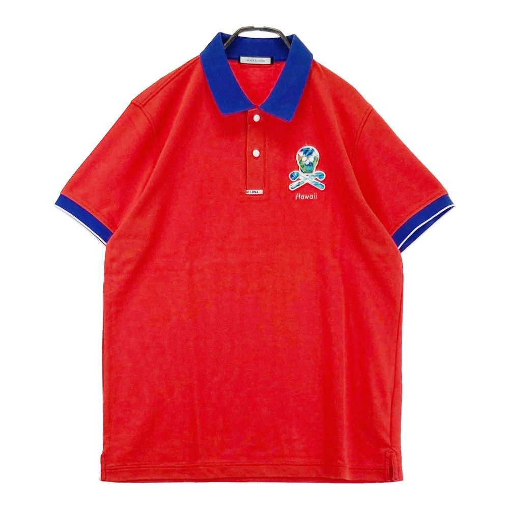 サイズ：48 MARK&LONA マークアンドロナ 半袖ポロシャツ レッド系