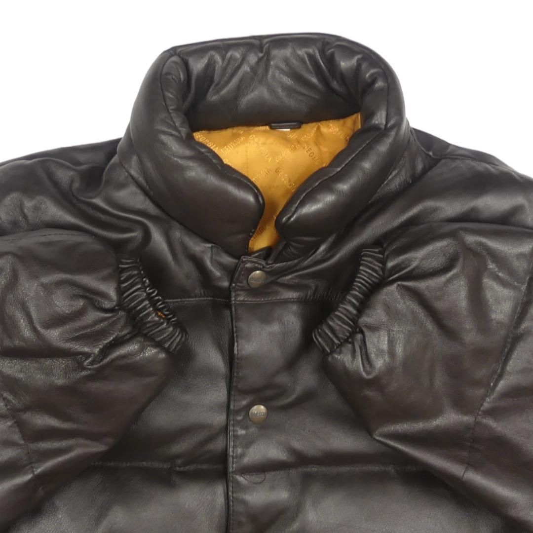 イタリア製 レザー ダウンジャケット ジョージア 茶 本革 メンズ