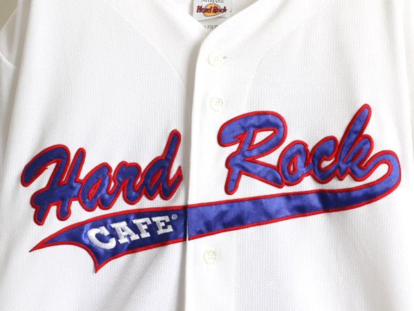00s ハードロックカフェ 半袖 ベースボール シャツ メンズ L 古着 00年代 オールド Hard Rock CAFE 半袖シャツ ゲームシャツ  ユニホーム