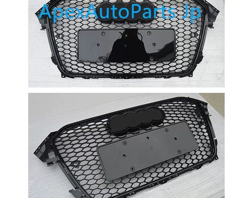 アウディA4用RS4フロントグリル 2013-2016 B8.5 RS4フロントバンパーグリル B8PAハニカムメッシュ エンブレム付き
