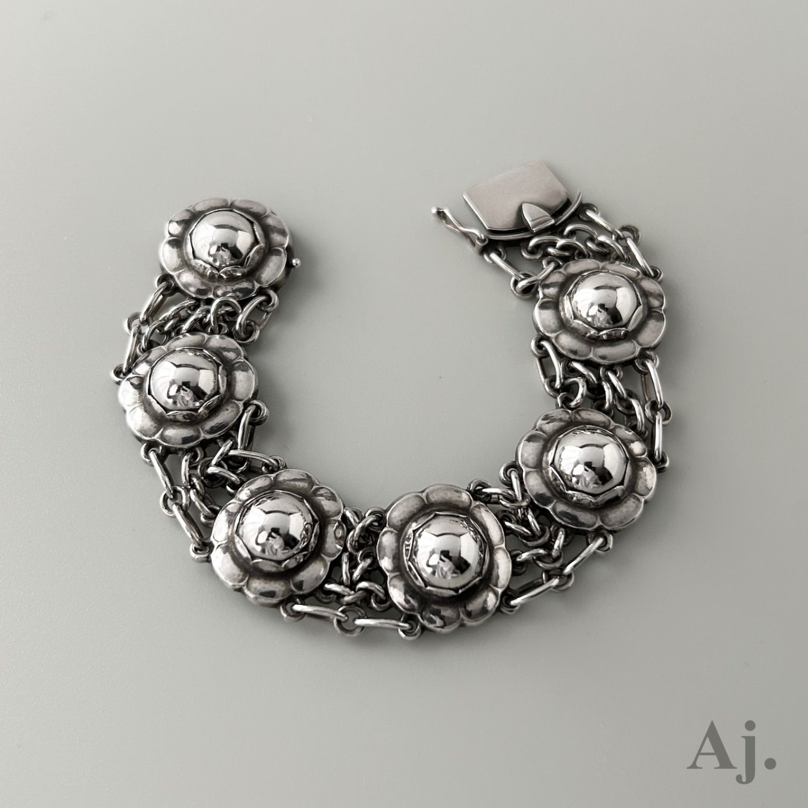 使用感大】ジョージジェンセン 希少 ブレスレット 31 フラワー AG925