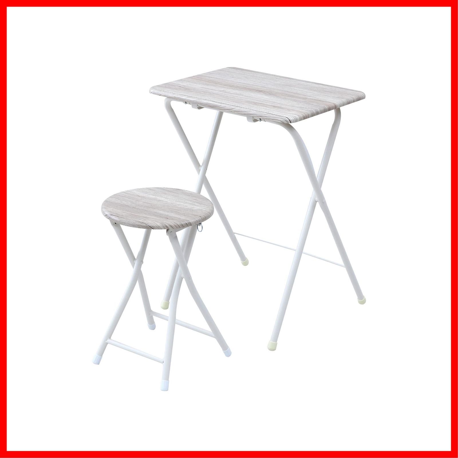 幅50×奥行48×高さ70cm 椅子 机 幅30×奥行30×高さ46cm チェアセット 完成品 デスク アンティークアイボリー|サンドホワイト 折りたたみ YST-SET AIV|SWH 山善 YAMAZEN テレワーク