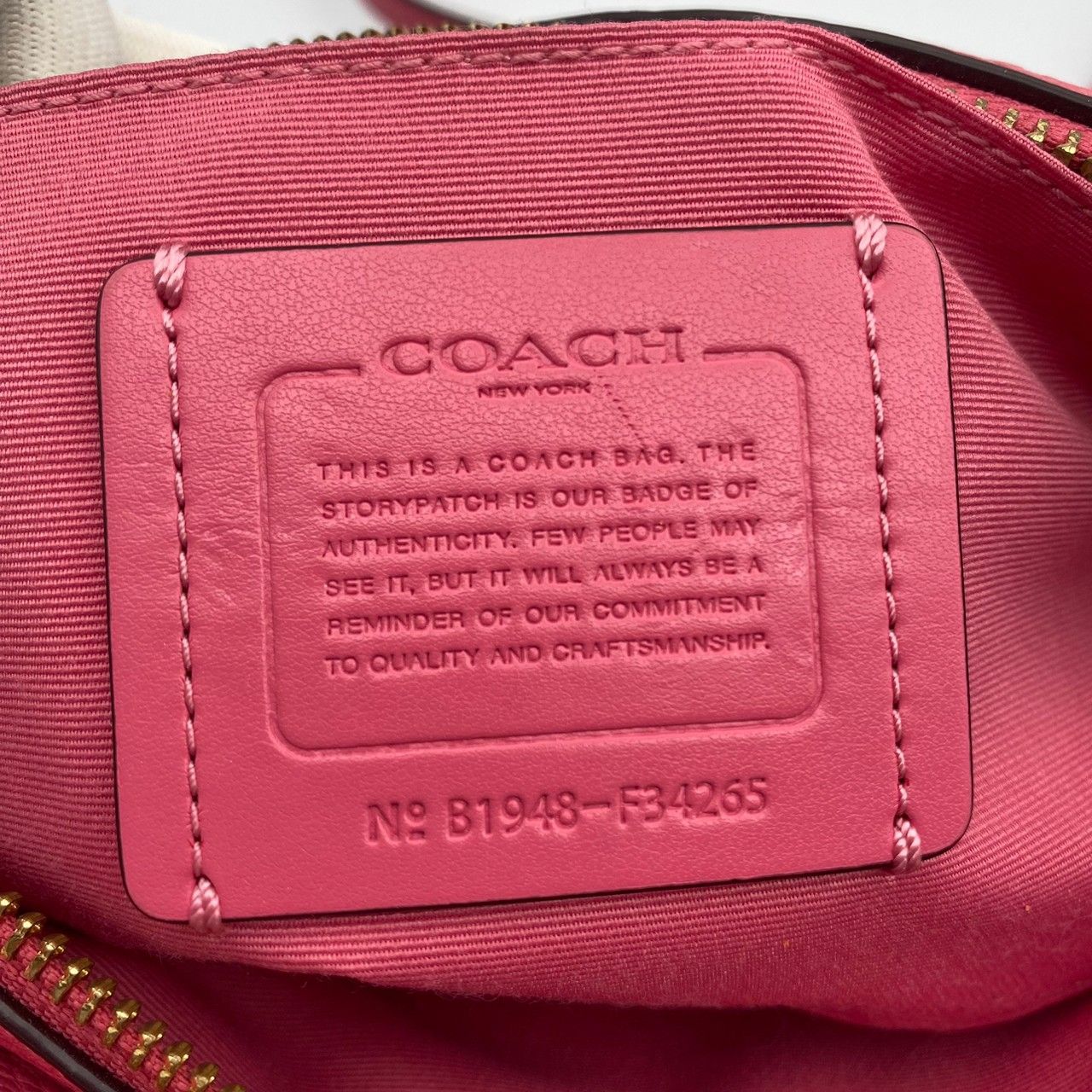 coach コーチ ショルダーバッグ 2way レザー レイラ 本革 ダブルジップ ピンク×ゴールド金具 F34265 希少カラー 入手困難 美品