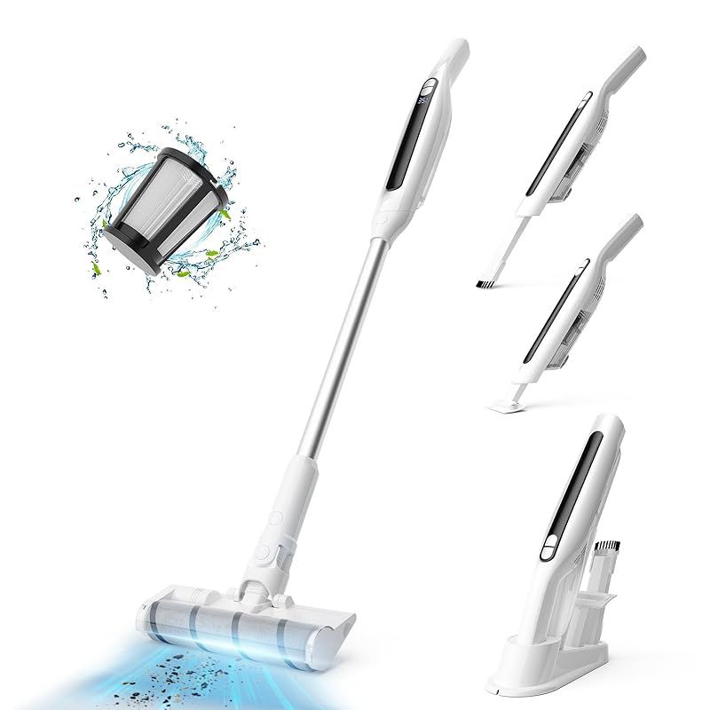 新品 [禄越]掃除機コードレス軽量2way強力吸引16000pa置くだけ充電ステ