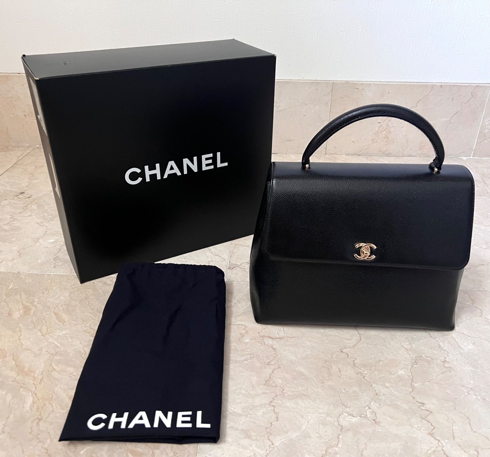 シャネル CHANEL ヴィンテージ トップハンドル ケリー型 ハンドバッグ 
