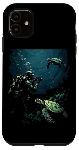 iPhone11水中写真撮影ダイバーウミガメカメラスマホケース