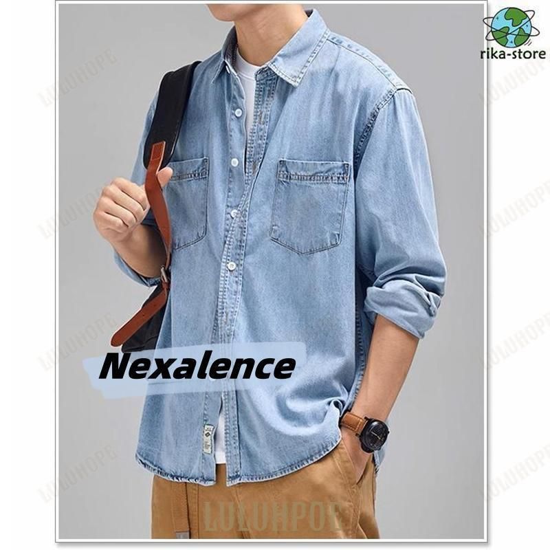  デニムシャツ メンズ 長袖 春 秋 冬 ダンガリーシャツ ウエスタンシャツ シャンブレー カジュアルシャツ キャミソール トップス