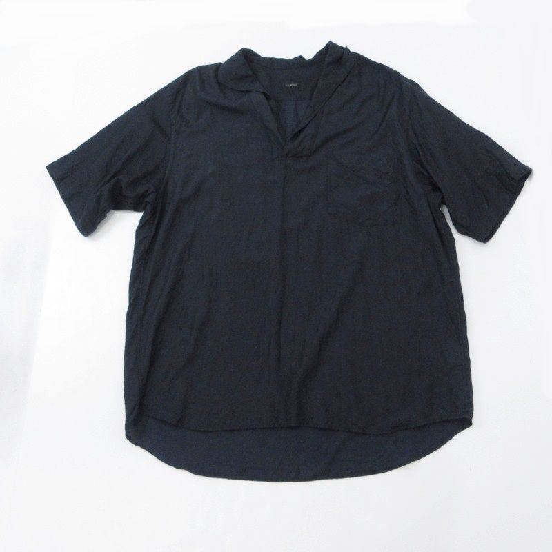 COMOLI コモリ 22SS ウールシルクスキッパーシャツ V01-02023 ネイビー  