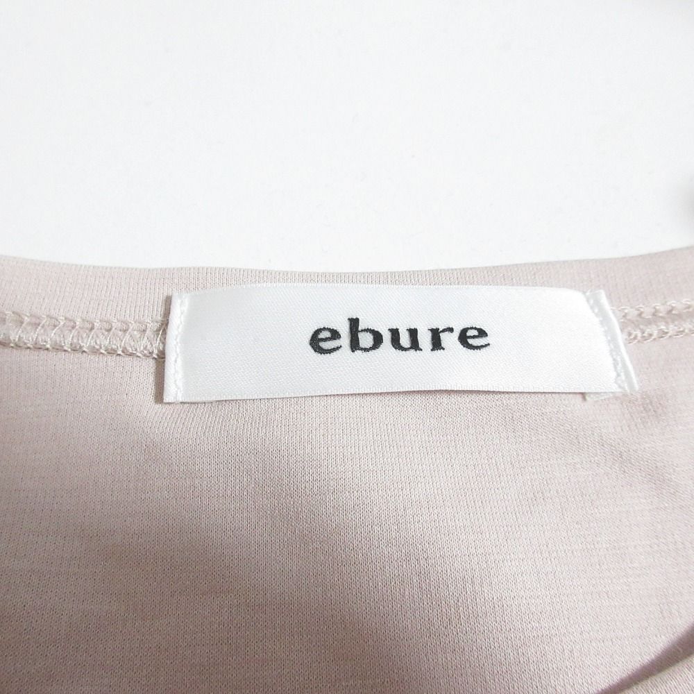 美品 ebure エブール ラウンドヘム クルーネック ハーフスリーブ カットソー Tシャツ 38 ピンクベージュ レディース 古着 中古 美品 ebure エブール ラウンドヘム クルーネック ハーフスリーブ