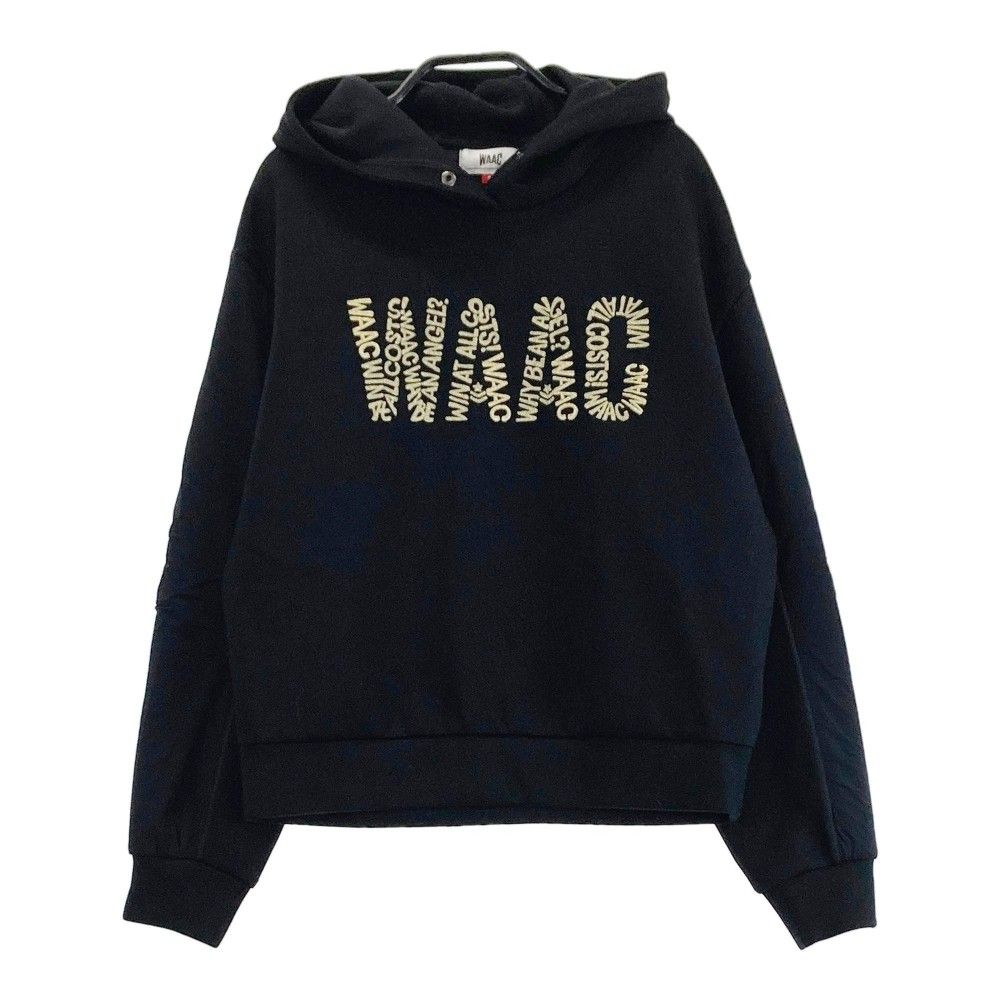 サイズ：2 WAAC ワック  切替 長袖パーカー 刺繍  ブラック系 [240101420802] ゴルフウェア レディース ストスト サイズ：2 WAAC ワック 切替 長袖パーカー 刺繍 ブラック系
