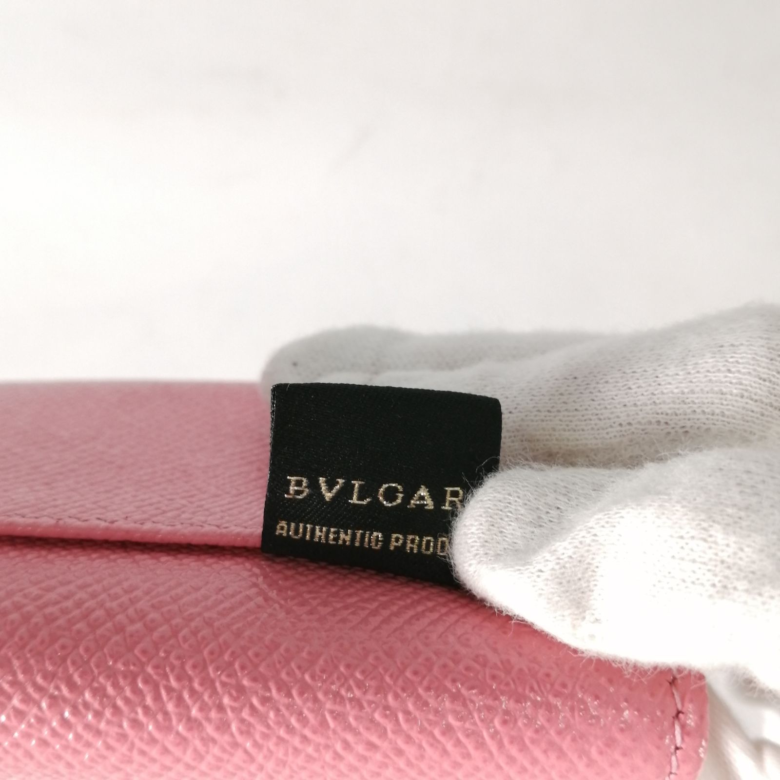 美品 BVLGARI ブルガリ ロゴ クリップ コインケース 小銭入れ ピンク 