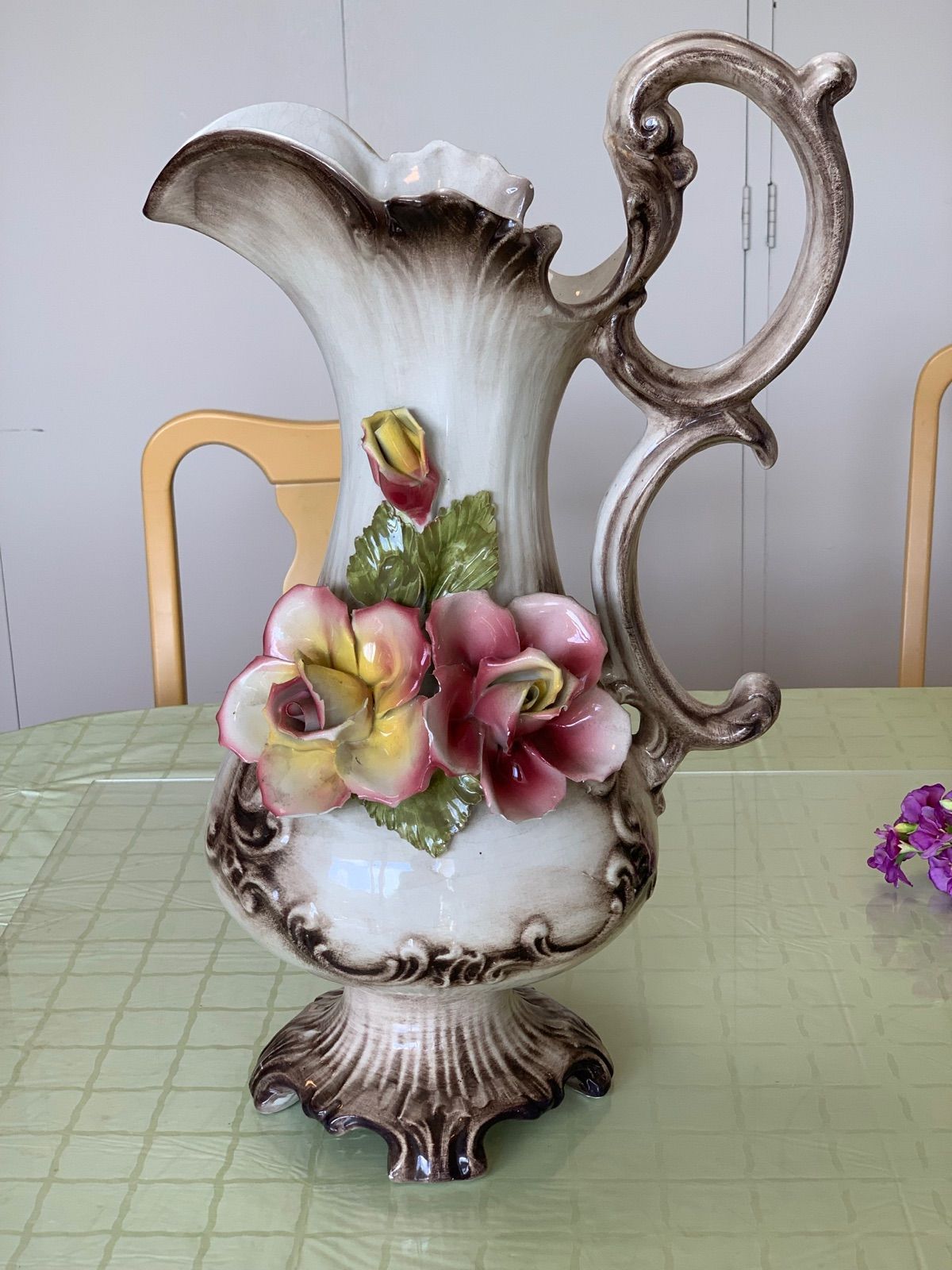 イタリア製　陶器　お花飾り　フラワーベース