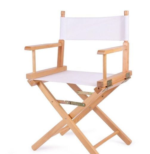 ディレクターズチェア屋外レジャーポータブル折りたたみチェアソリッドウッドキャンバスコンピュータチェア背もたれメイクアップチェア釣りチェア (色 : 白) ディレクターズチェア屋外レジャーポータブル折りたたみチェアソリッド