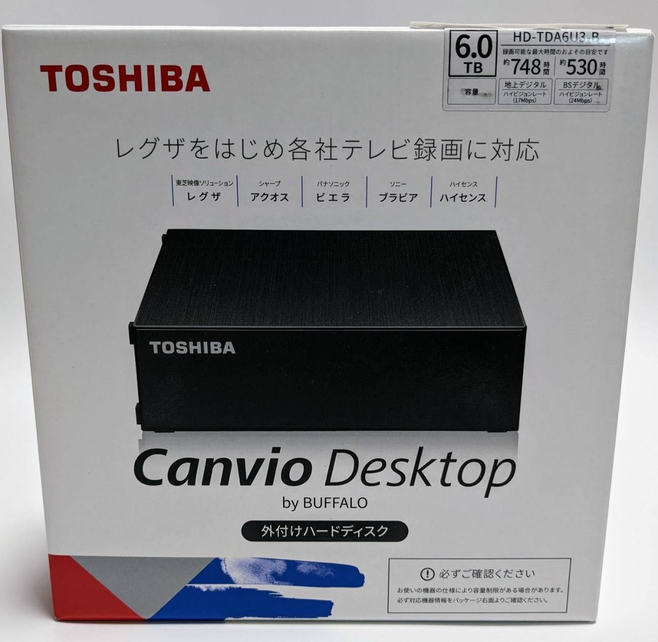 東芝 外付け ハードディスク 6TB HD-TDA6U3-B/N - メルカリ