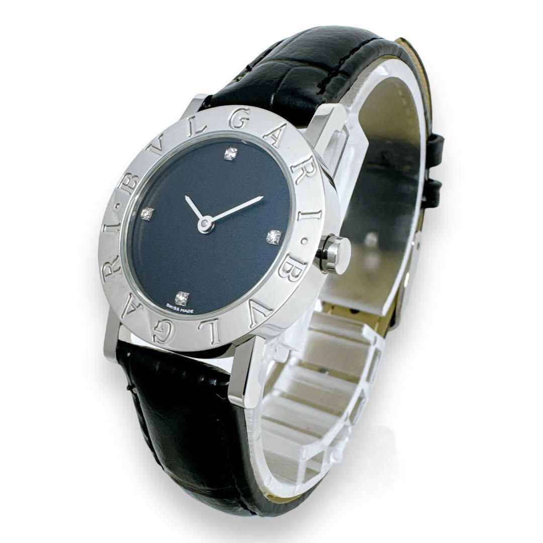 ブルガリ BB26SLD ダイヤ クォーツ 革ベルト ブラック レディース 時計