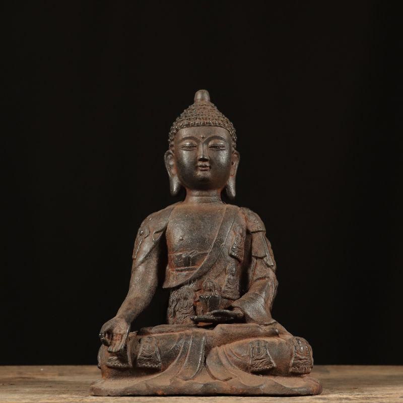 鉄器  鉄仏  二仏坐像  仏教美術  仏像   装飾品 現代工芸品美術品 置物 鉄器 鉄仏 千衣仏 釈迦牟尼仏坐像 仏教美術 工芸品 置物 - メルカリ