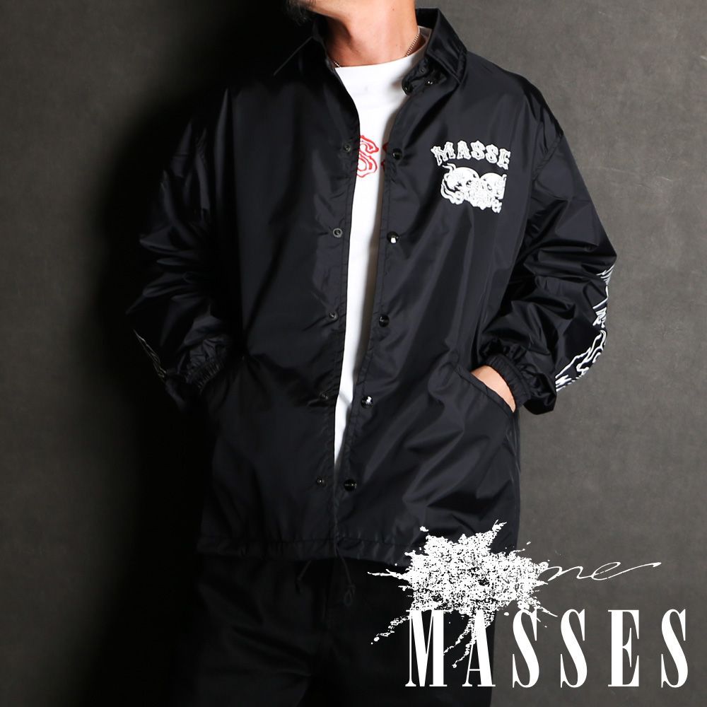 マシス NYLON JKT スカルプリント ナイロンジャケット ブラック  