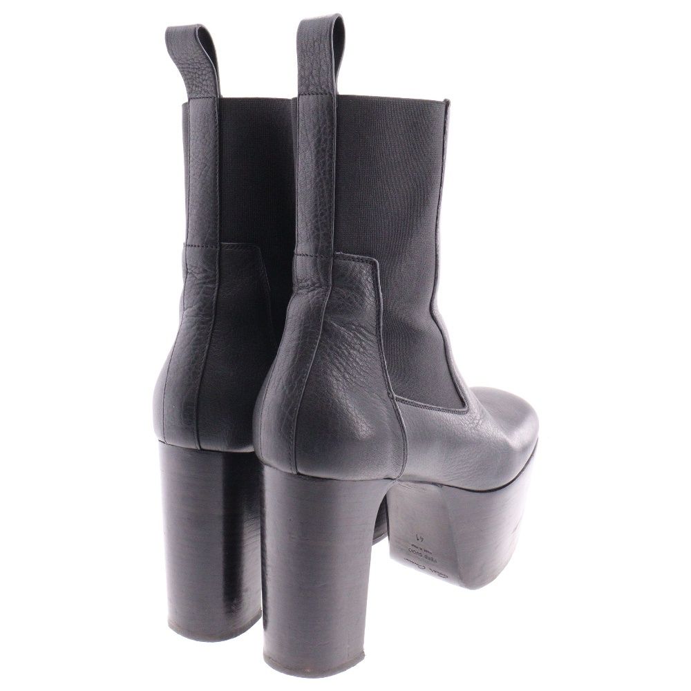 Rick Owens (リックオウエンス) LEATHER KISS BOOTS レザー キスブーツ サイドゴアヒールブーツ ブラック