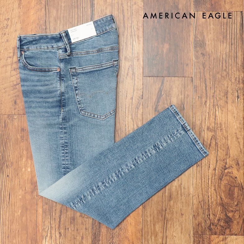 AMERICAN EAGLE/29インチ/デニムパンツ 0111-6314 グーンと伸縮 ウォッシュ加工 ストレート 新品/青/ブルー/ih241/