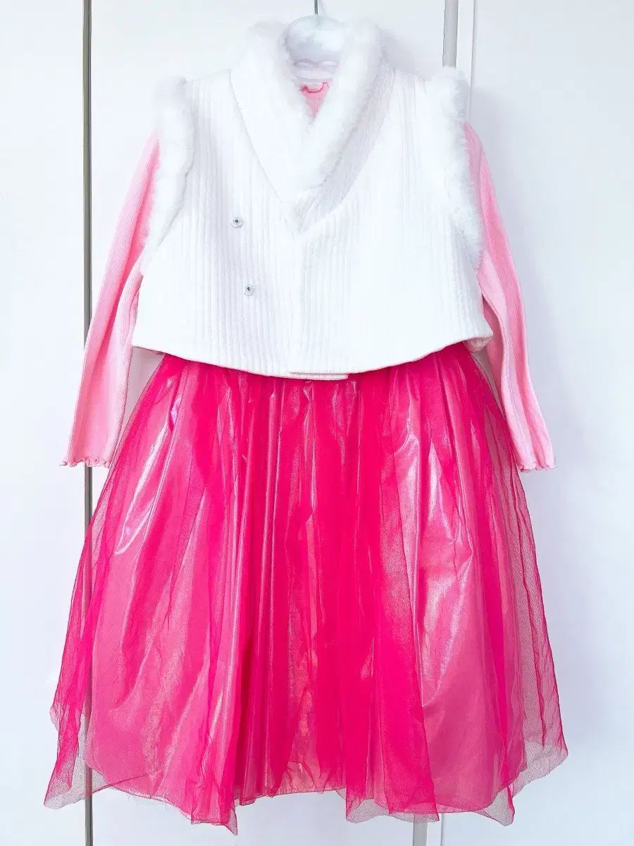 キアン 女児 チュチュドレス＋ファーキルティングベスト セット L