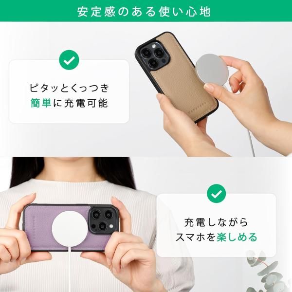 BONAVENTURA iPhoneケース エトープ×グレージュ 14Pro用 iPhone14Pro