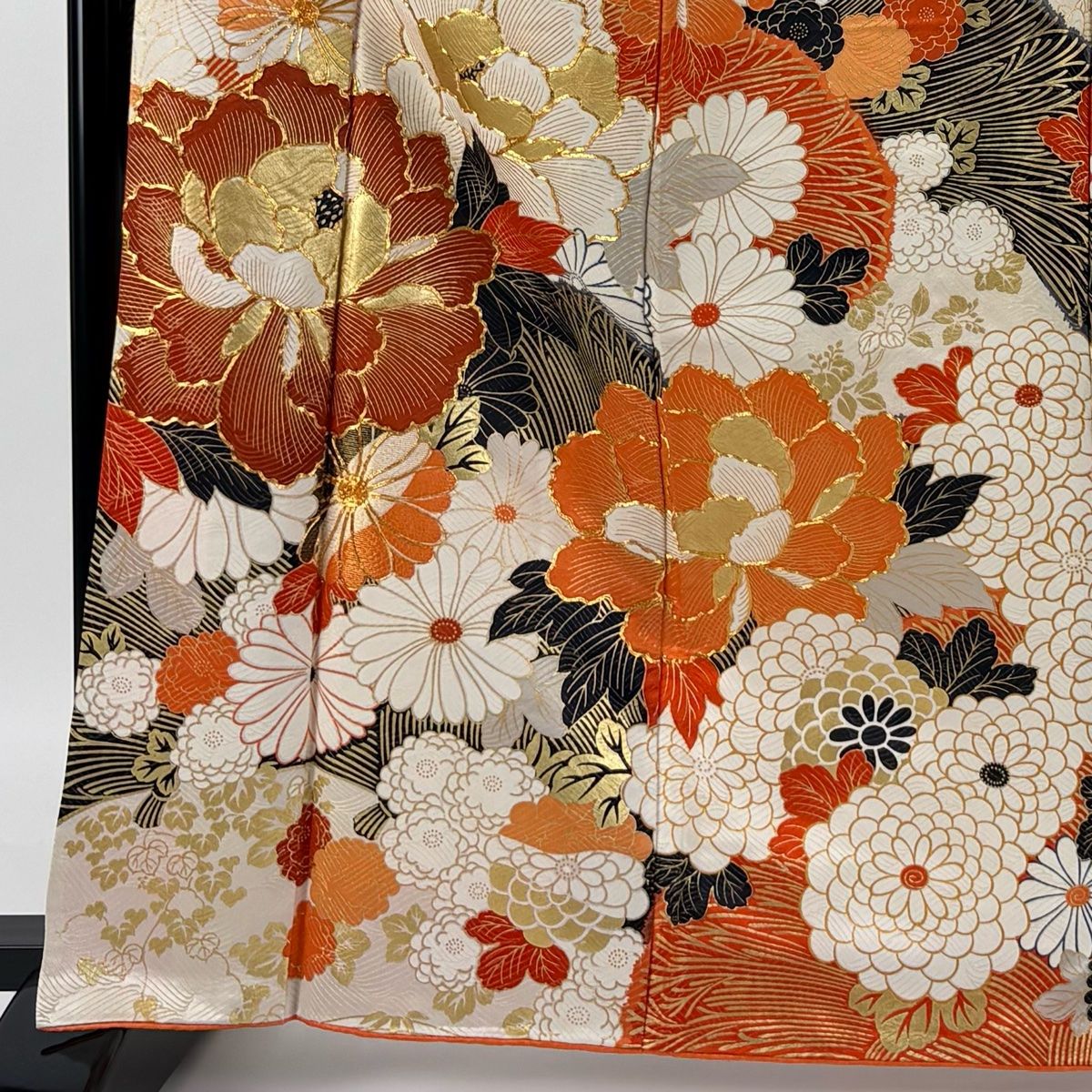 アンティークピケドプロヴァンス 百合風草花紋様スロー エンボス花織