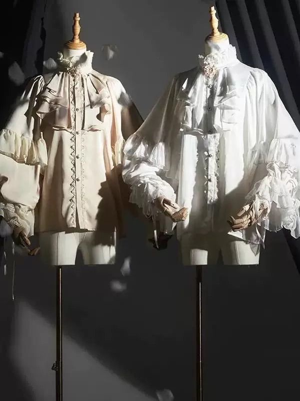 ゴスロリワールド フリル姫袖 ブラウス ファッション ゴシック ゴスロリ パンク V系 ビジュアル系 春秋冬 ゴスロリ 華麗 暗黒系 七分袖 フ ー袖 お茶会 ロリータ シャツ ラグジュアリー 無地 レース コスプレ 万聖節 イベント5色からお選