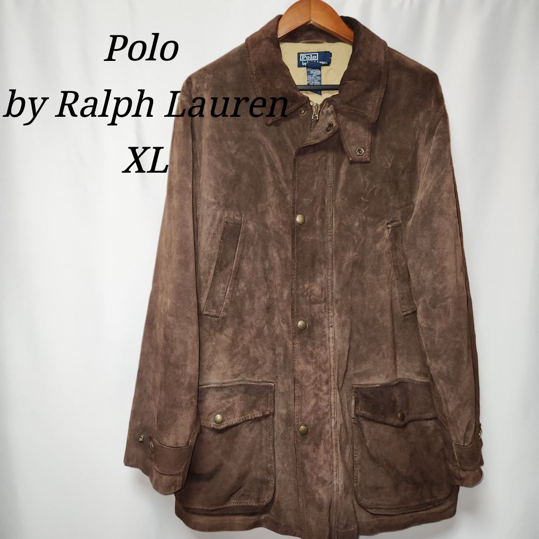 Polo by RALPH LAUREN 90S スエードレザージャケット ブラウンXL 本革 