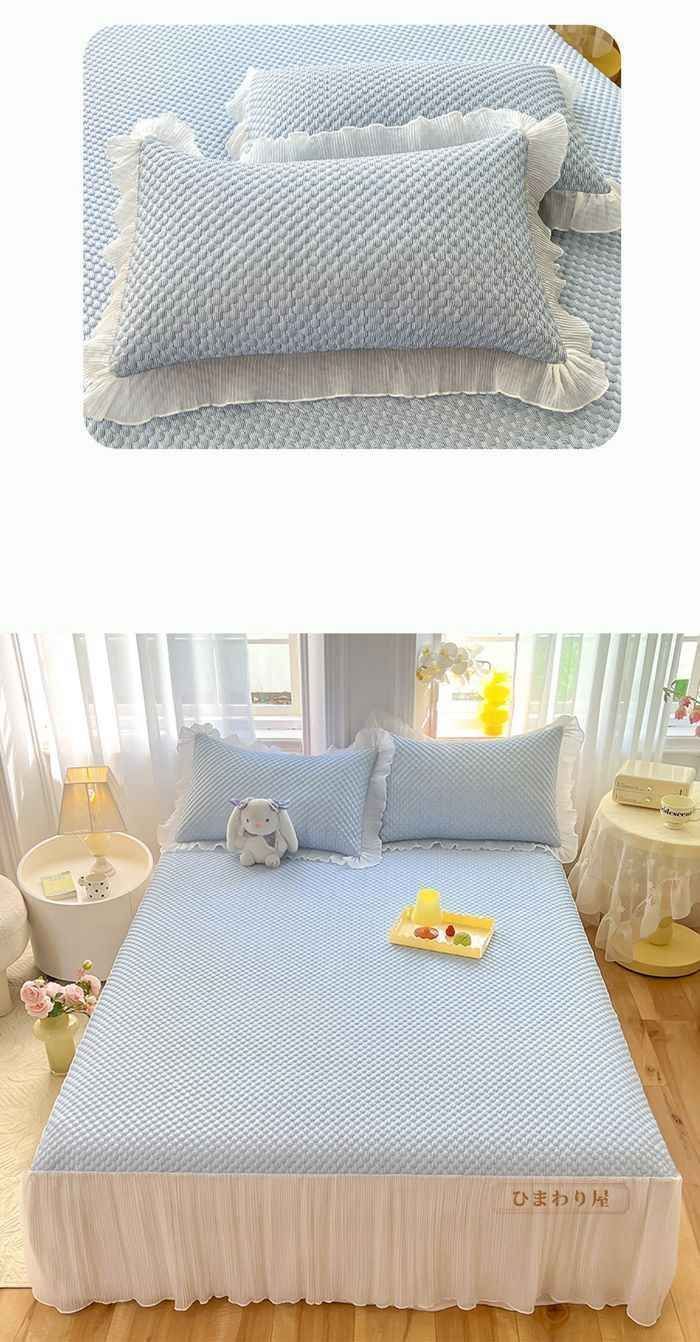 ベッドスカート 3点セット 洗える 接触冷感 ベッドカバー ひんやり フリル 切り替え 夏用 涼しい おしゃれ 冷たい シングル 冷感 クール寝 MARWIL-DEMENAGEMENTS_CH