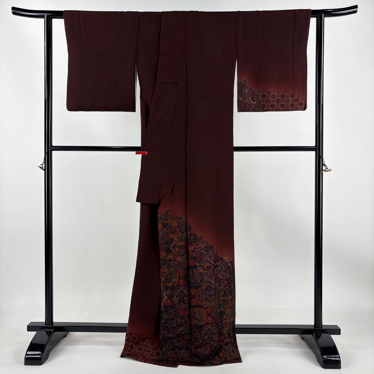 訪問着 身丈168cm 裄丈68cm L 袷 前田仁仙 落款 華文 花鳥