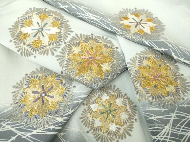 平和屋着物○訪問着 黄金繭 駒刺繍 正倉院花文 暈し染め 金彩 やまと誂  