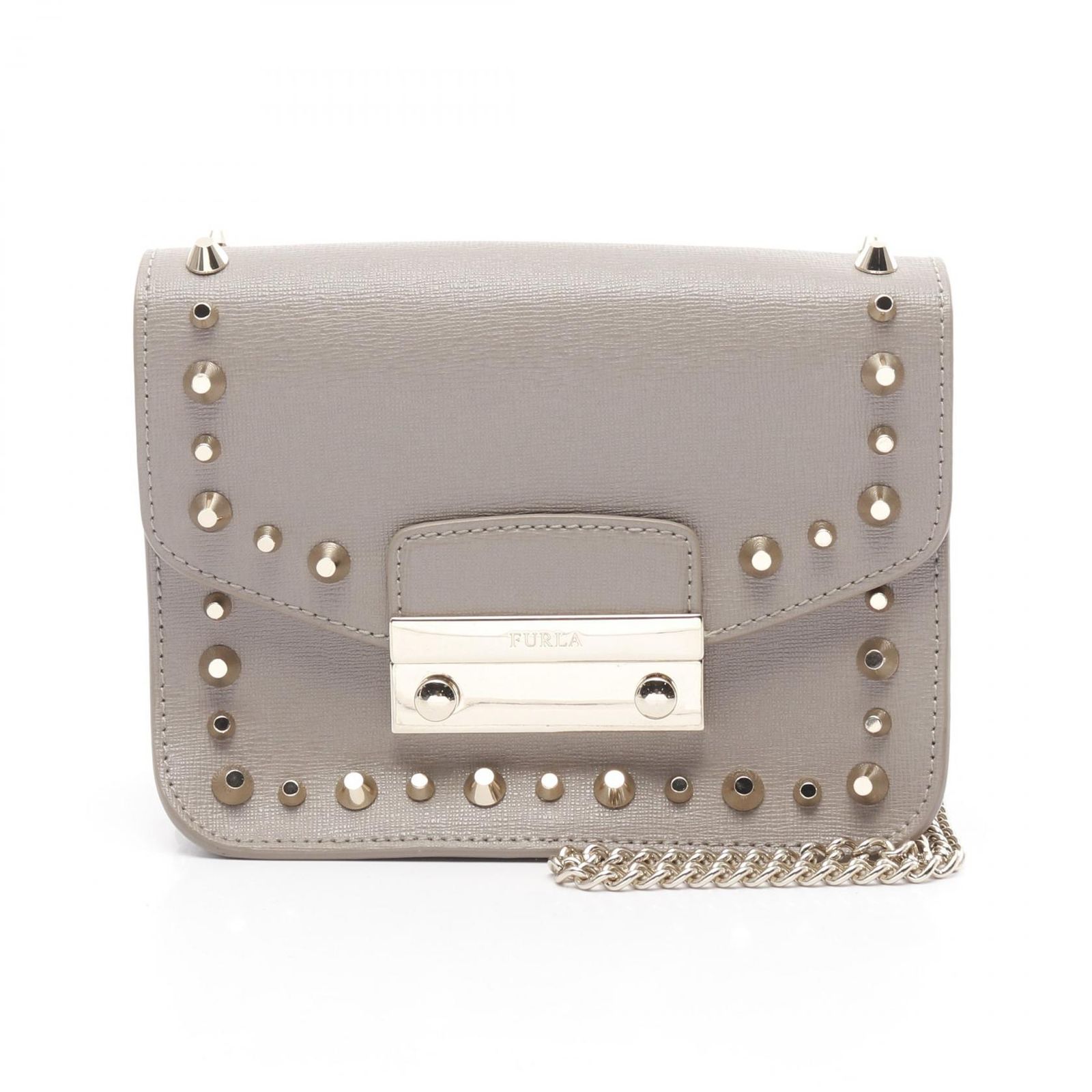FURLA ハンドバッグ グレー レザー　メトロポリス　ジュリア フルラ Furla ショルダーバッグ JULIA ジュリア グレー レザー