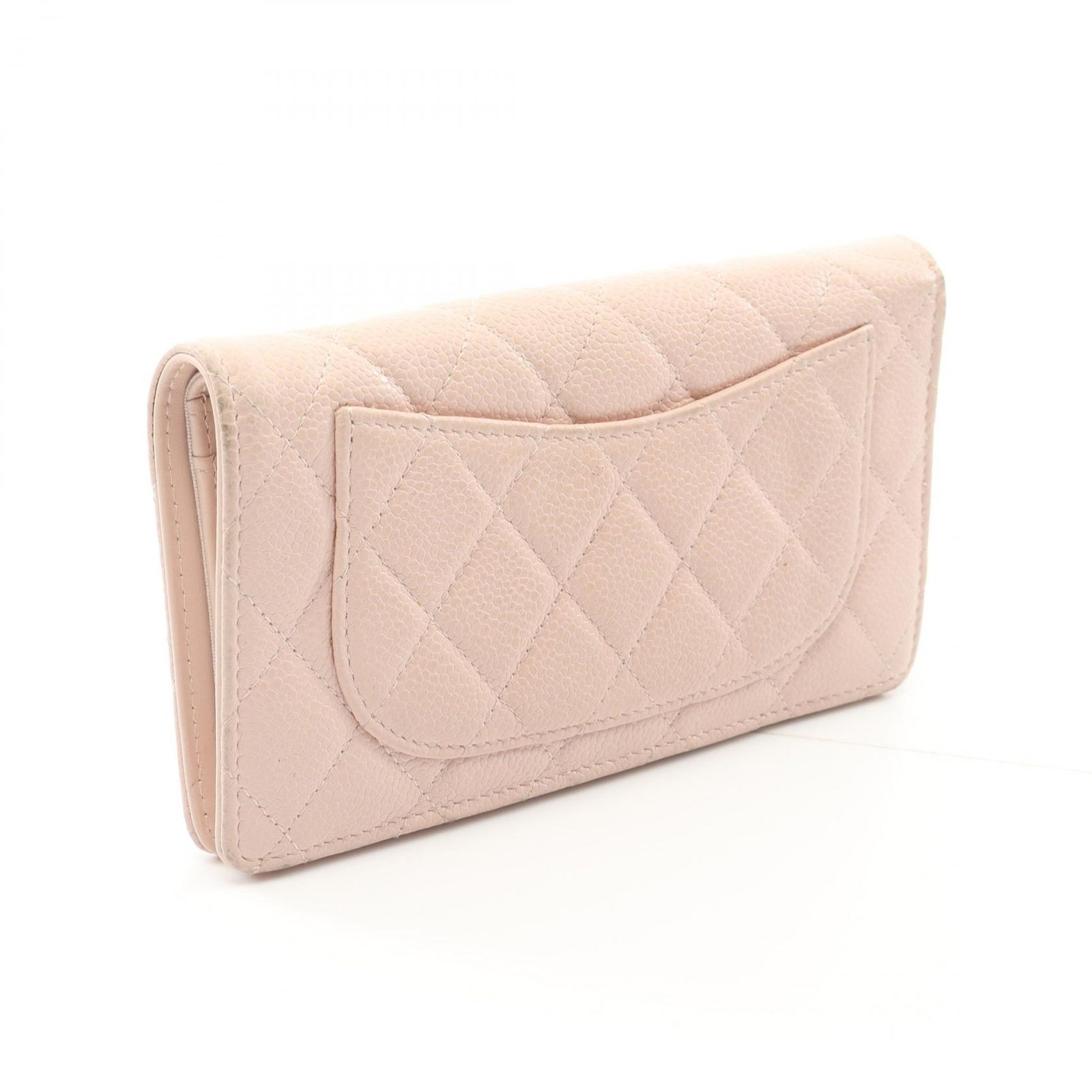 シャネル CHANEL 二つ折り長財布 マトラッセ A31509 ピンク キャビア