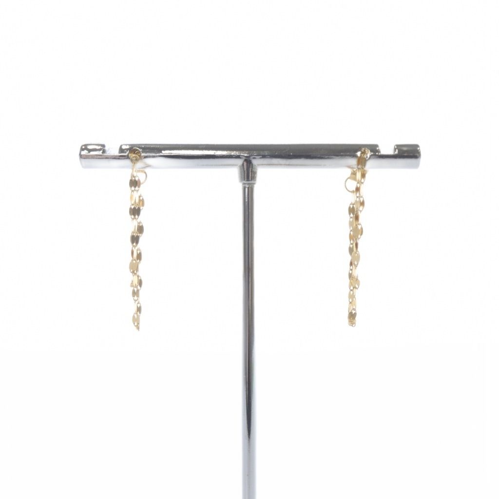 ココシュニック COCOSHNIK ペタルチェーンピアス K18 YG イエローゴールド