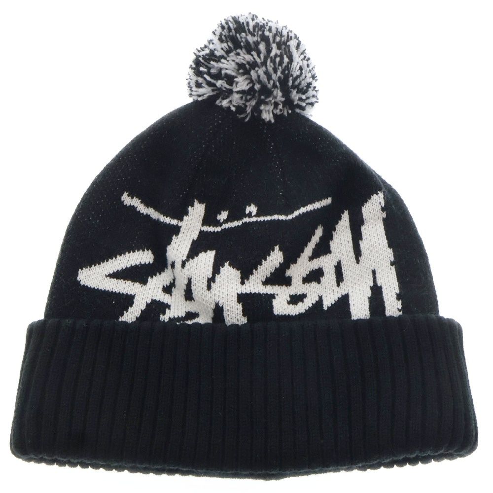 ニット帽 ステューシー STUSSY (ステューシー) stussy 白 SSリンクロゴ