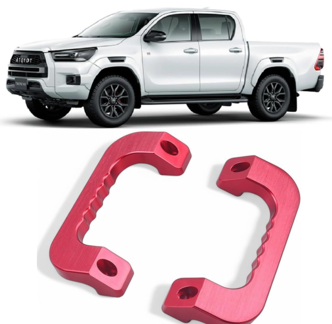 ハイラックス HILUX GUN125 アルミ製 アシストグリップ フロント用 左右セット 全年式 全モデル対応 フロント 手すり 内装 カスタム ドレスアップ アクセサリー パーツ レッド