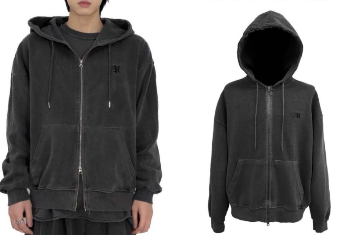 Rosen Kreuz】set up heavy hood zip up Heavy Weight Sweat