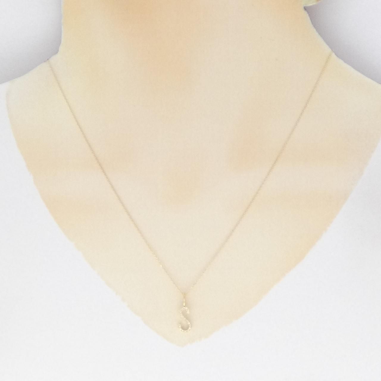 K18YG イニシャルS ダイヤモンド ネックレス 0.07CT - メルカリ