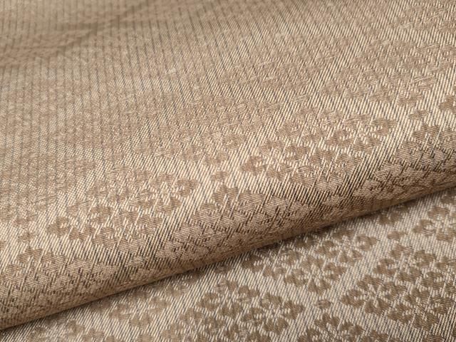 平和屋本店■極上　伝統工芸士　曽根武勇　お召　花菱文　柴染色地　逸品　CYAA2303s5 平和屋本店□極上 伝統工芸士 曽根武勇 お召 花菱文 柴染色地 逸品