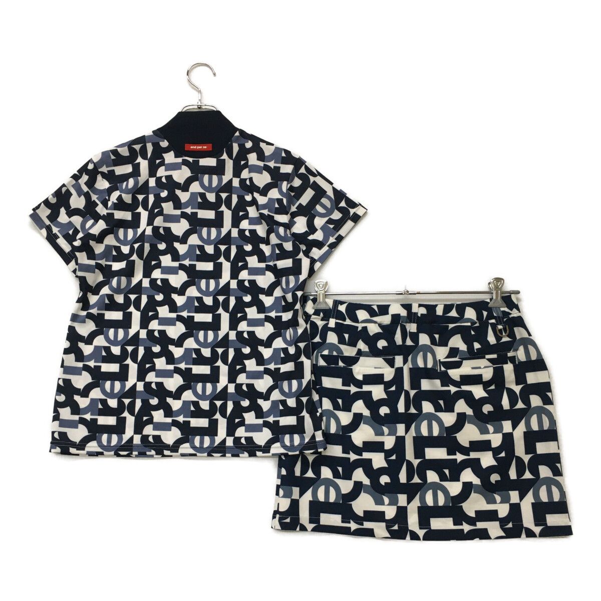 【and per se】美品 セットアップ モックネック スカート Mサイズ 中古 レディース アンパスィ and per se セットアップ L 紺 ネイビー