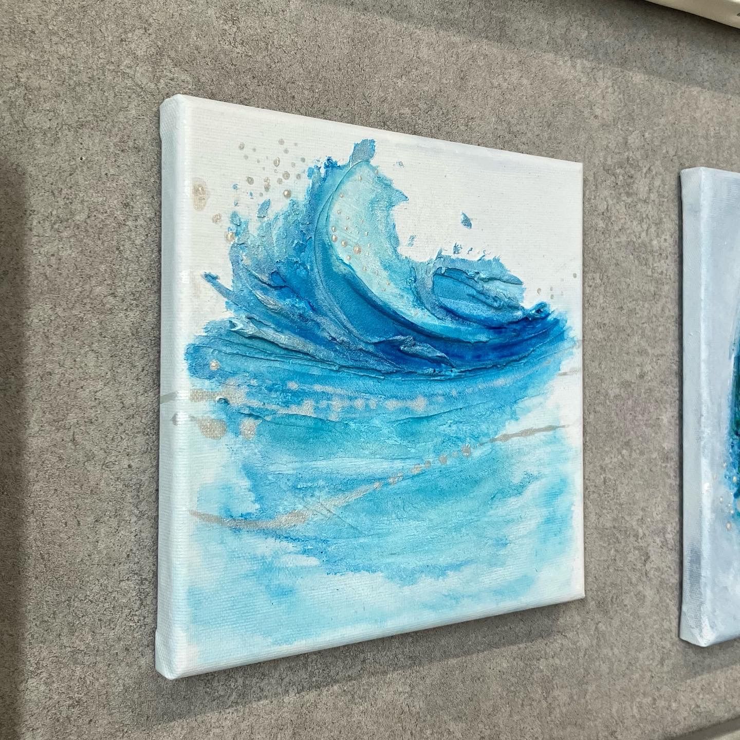 23×23 抽象画 テクスチャー 海 絵画 アートパネル インテリアアート