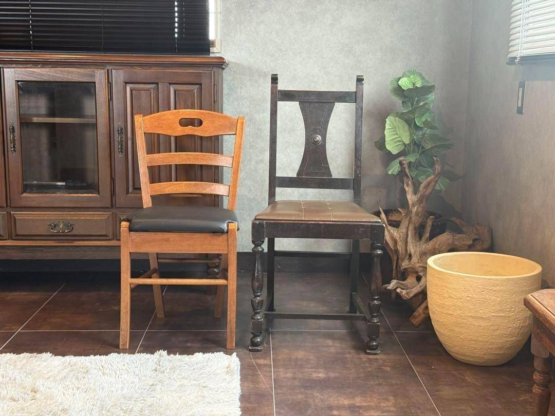 アンティーク ヴィンテージチェア クラシック レトロ 古家具 2脚セット