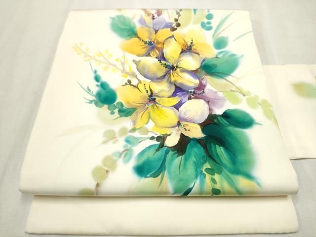平和屋着物○塩瀬 九寸名古屋帯 牡丹 正絹 逸品 CAAX1596hy 平和屋着物