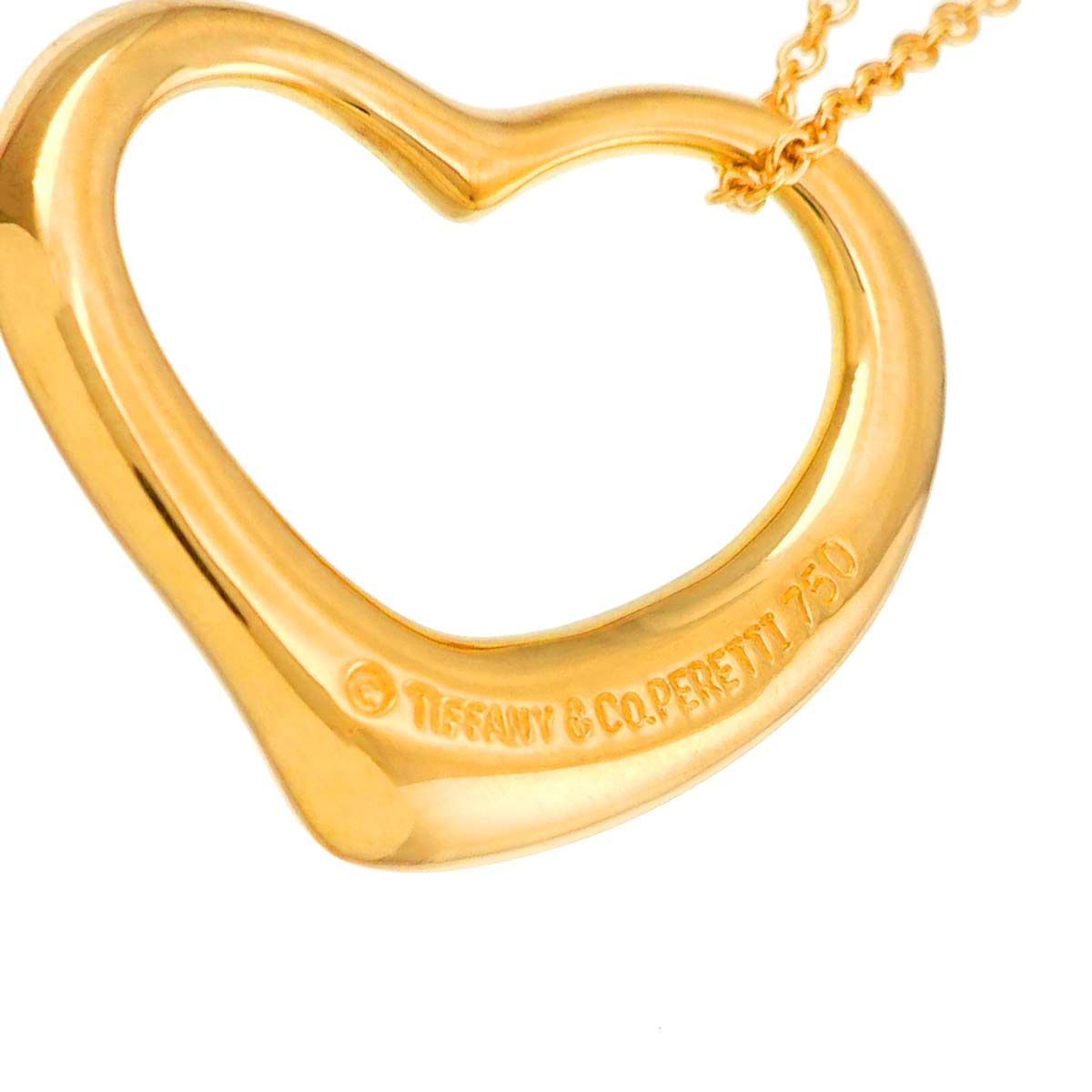 ティファニー TIFFANY&Co. オープンハート 幅22mm ネックレス 40cm K18