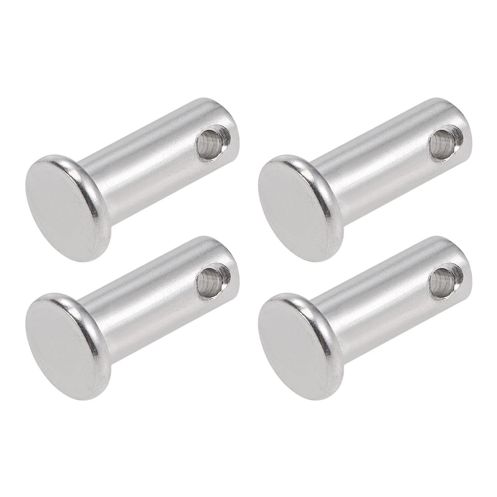 METALLIXITY クレビスピン 8 mmx20 mm 4個 シングルホール フラットヘッド 304ステンレス鋼 ファスナーピン 金属デバイス 家具の取り付け 工業 DIY用