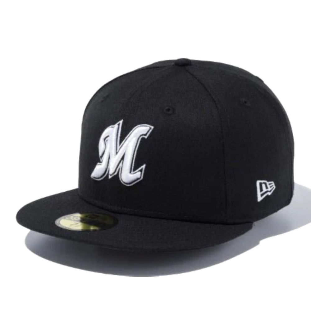 ニューエラ 59FIFTY 千葉ロッテマリーンズ ブラック ホワイト 1個 New Era 5950 NPB CLOMAR BLK|BLK|WHT 25J 1pc