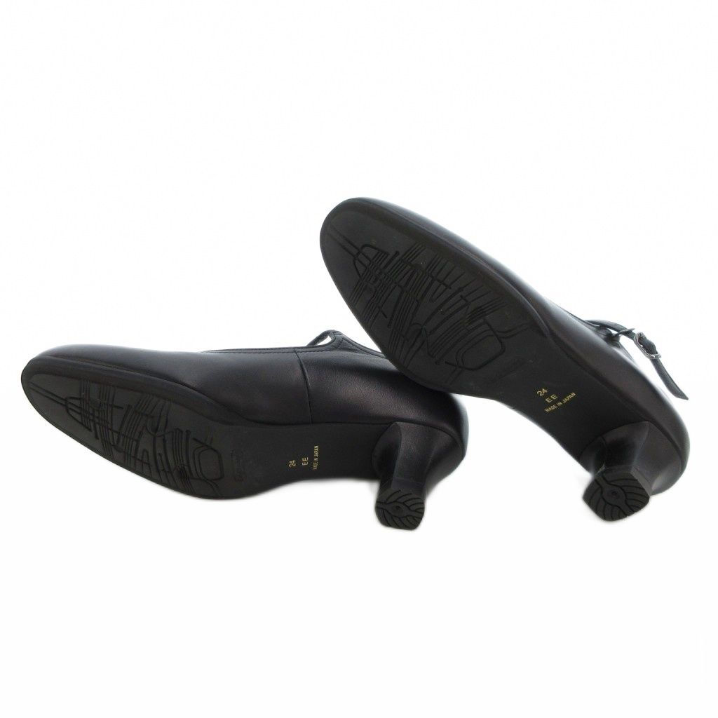 アシックス asics WALKING PEDALA ストラップ パンプス 牛革 チャンキーヒール 24cm 黒 ブラック WP772E-90 |UO WWW_WOWDIGSITE_COM